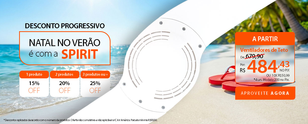 Ventilador de Teto SPIRIT 200 com até 25% de Descontos Progressivos!