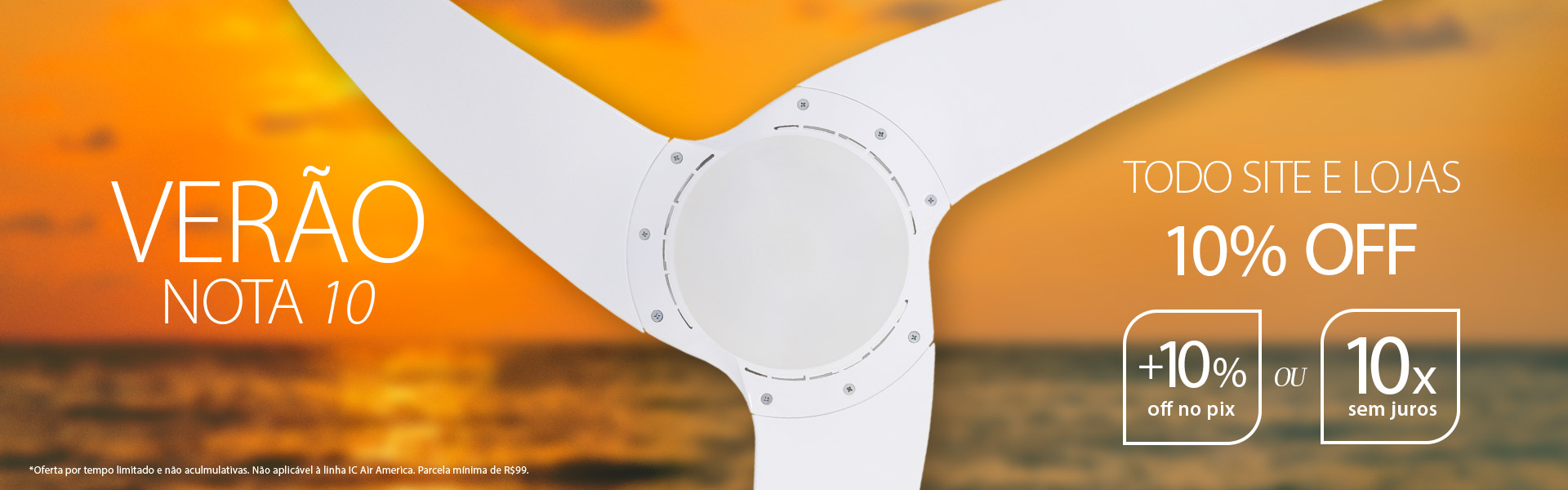 Ventilador de Teto SPIRIT 3 pás com 10% de Desconto ou 10X Sem Juros!