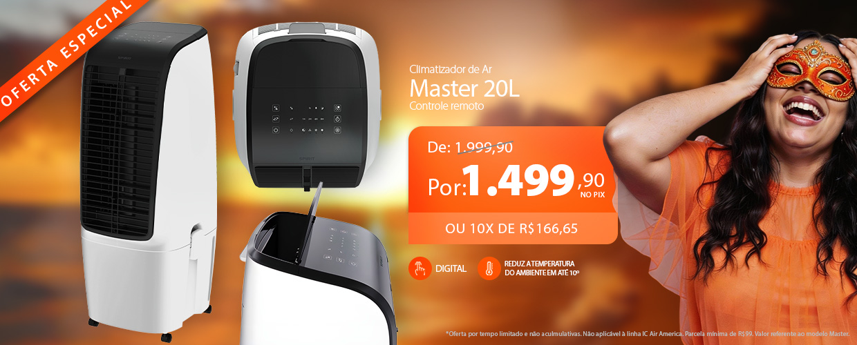FOLIA DE OFERTAS ESPECIAIS: Climatizador de Ar SPIRIT com 10% de Descontos ou 10X Sem Juros!