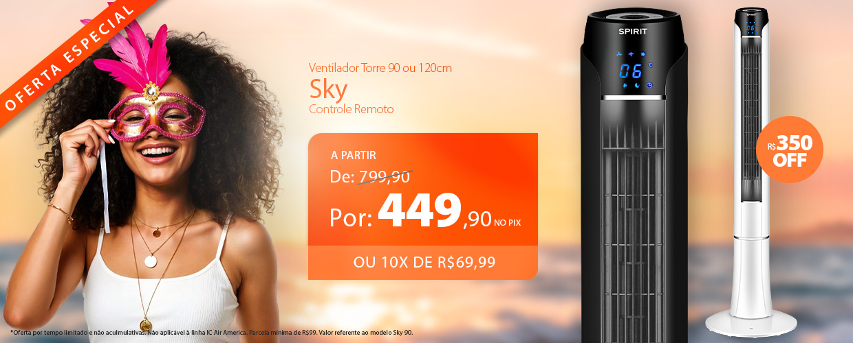 Ventilador Torre SPIRIT Com até R$350 de Desconto!*
