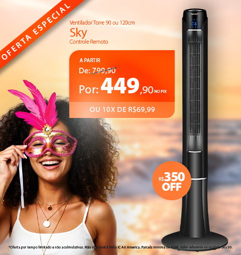 Ventilador Torre SPIRIT Com até R$350 de Desconto!*