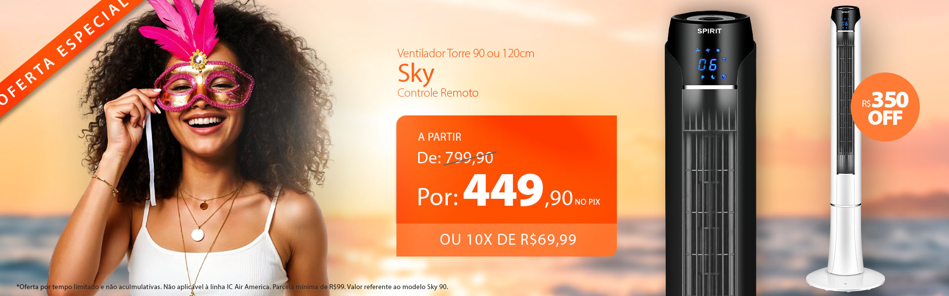 Ventilador Torre SPIRIT Com até R$350 de Desconto!*