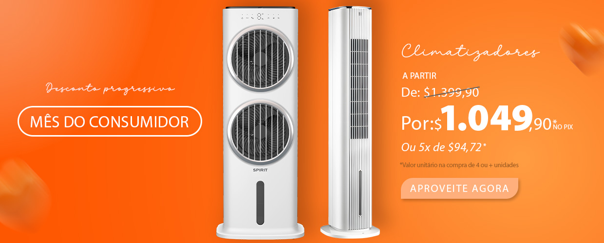 Climatizador de Ar SPIRIT com até 25% OFF em descontos progressivos!*
