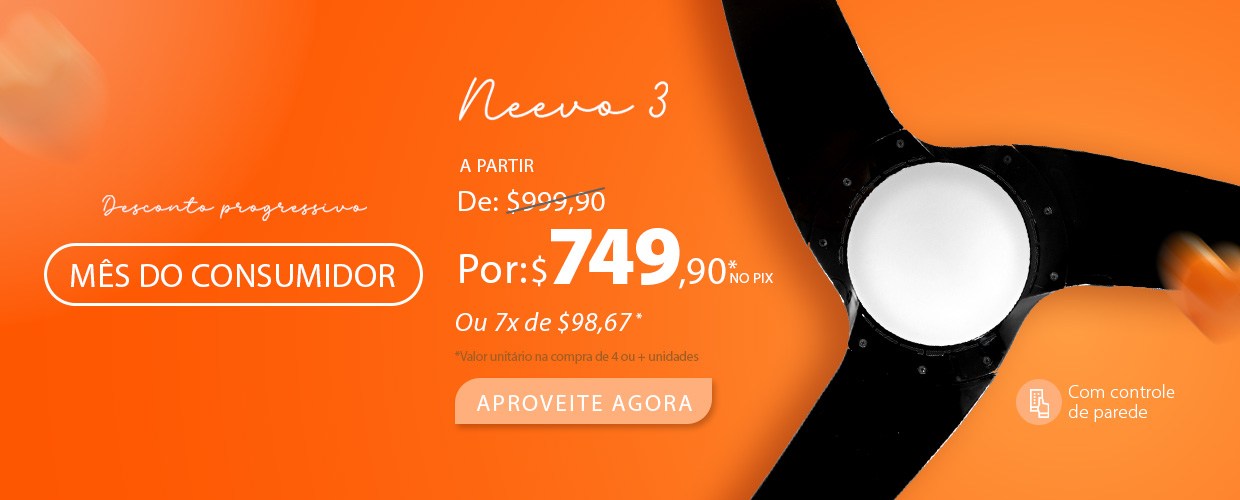 Ventilador de Teto SPIRIT Neevo com até 25% OFF em descontos progressivos!*