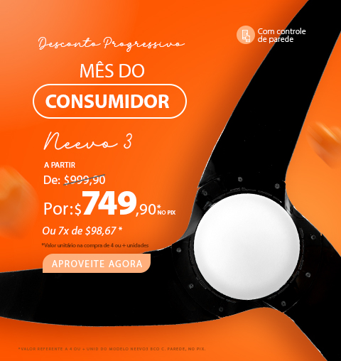 Ventilador de Teto SPIRIT Neevo com até 25% OFF em descontos progressivos!*