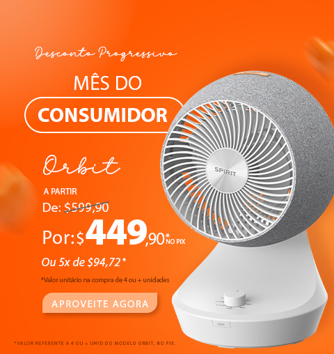 Circulador de Ar Portátil ORBIT SPIRIT com até 25% OFF em descontos progressivos!*