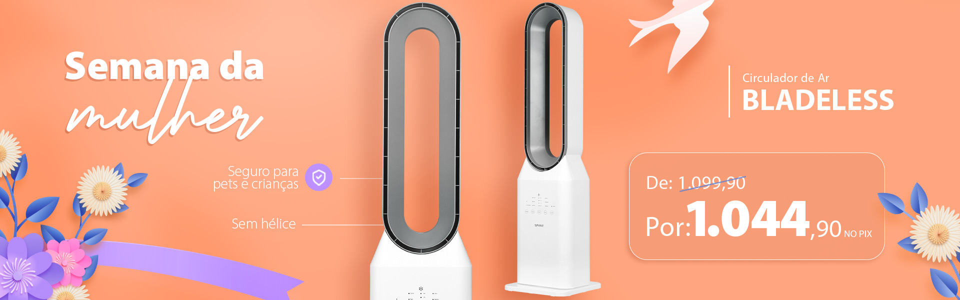 Ventilador Sem Hélices SPIRIT Bladeless SPIRIT - Condições Especiais na Semana da Mulher!