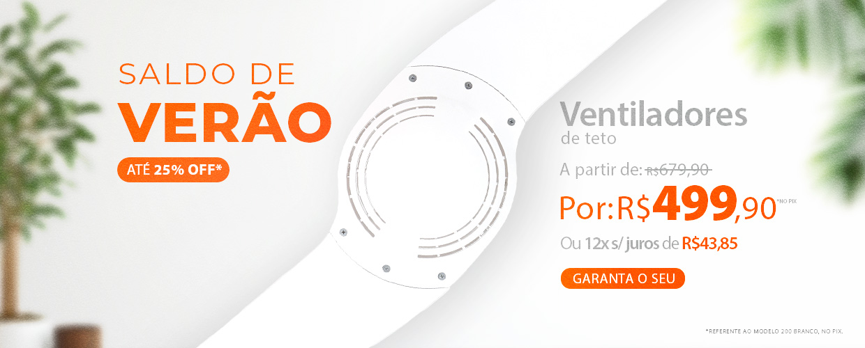 Ventilador de Teto SPIRIT a partir de R$499,90 no PIX no Saldo de Verão!*
