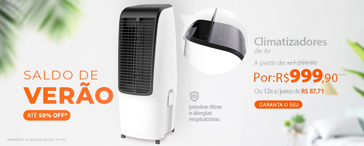 Climatizador de Ar SPIRIT com até 50% OFF no Saldo de Verão*