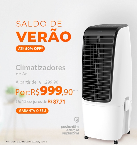 Climatizador de Ar SPIRIT com até 50% OFF no Saldo de Verão*